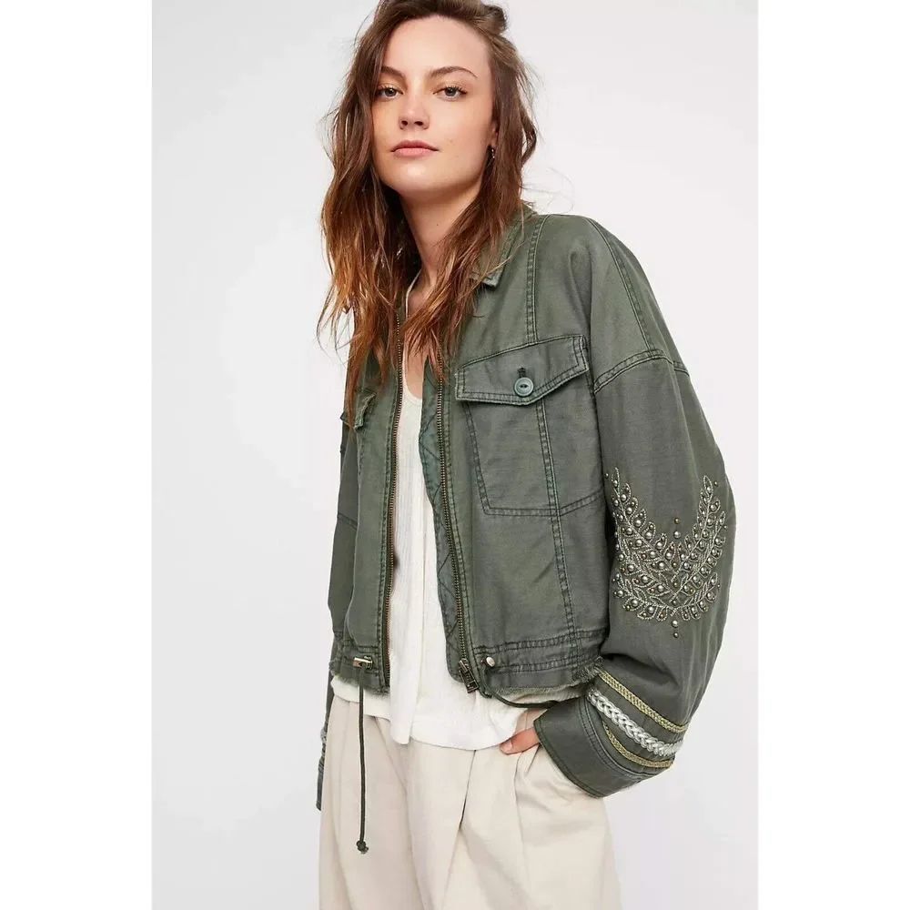 Free People Extreme Cropped Military Jacket